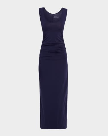 Another Tomorrow Ruched Maxi Tank Dress