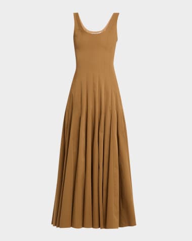 Another Tomorrow Sleeveless Flare Maxi Dress