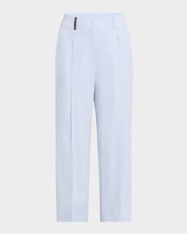 Peserico Cropped Straight-Leg Pants