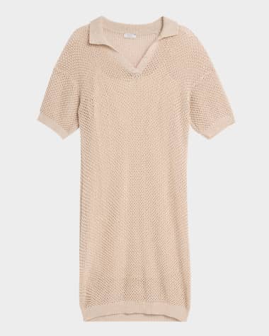 Peserico Open-Knit Sequin Midi Sweater Dress