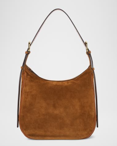 STAUD Pine Zip Suede Hobo Bag