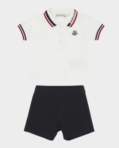 Moncler Boy's Short-Sleeve Polo Shirt and Shorts Set, Size 6M-3