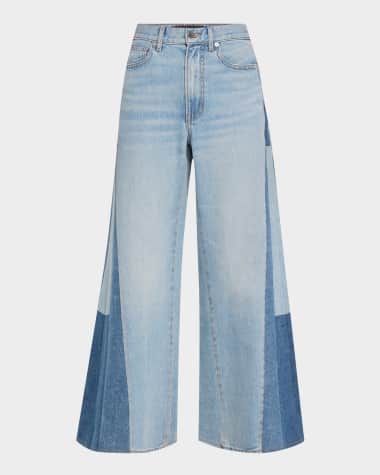 Veronica Beard Vicki Patchwork Wide-Leg Jeans