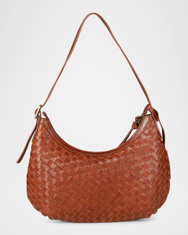 Rafe Alva Zip Woven Leather Hobo Bag