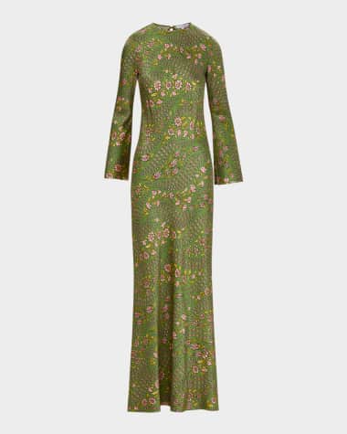 Veronica Beard Gemma Floral Long-Sleeve Maxi Dress