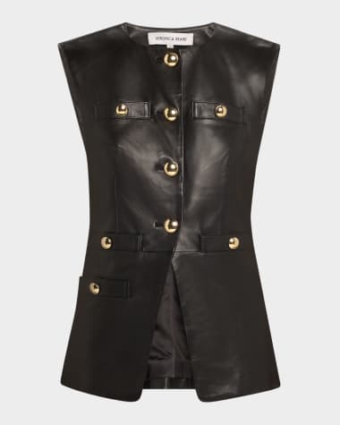 Veronica Beard Tamara Leather Vest