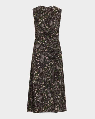 Veronica Beard Viviana Floral Silk Midi Dress