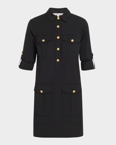 Veronica Beard Saude Cotton Mini Shirtdress