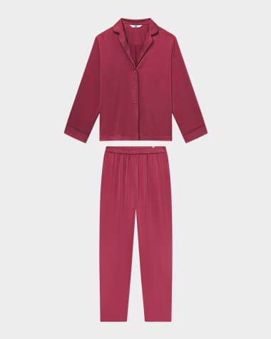 Lunya Piped Washable Silk Long-Sleeve Pajama Set