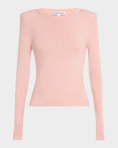 Veronica Beard Acara Ribbed Scoop-Neck Pullover