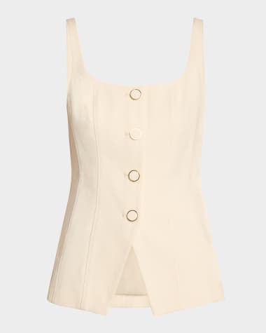 Veronica Beard Liana Fitted Sleeveless Top