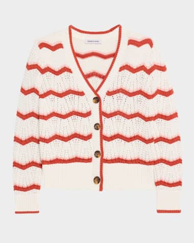 Veronica Beard Ansonia Knit Chevron Cardigan