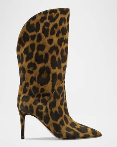 Paris Texas Gaia Leopard Stiletto Mid Boots