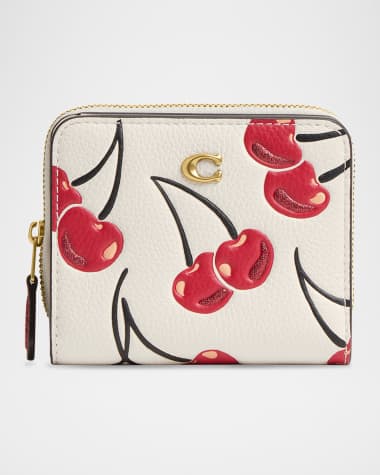 Coach Cherry-Print Leather Bifold Wallet