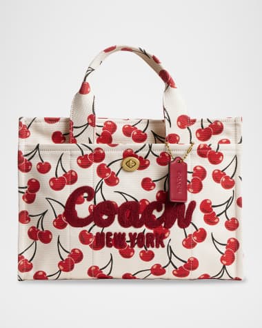Coach Cargo Cherry-Print Canvas Tote Bag