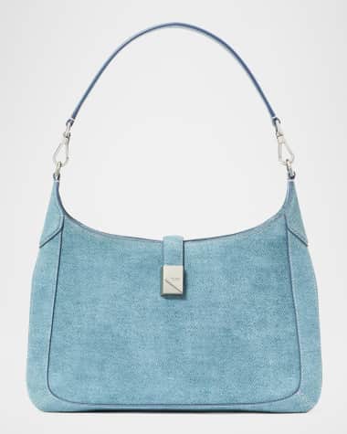 kate spade new york deco denim suede hobo bag