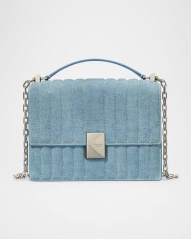 kate spade new york deco quilted denim suede shoulder bag
