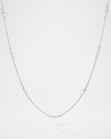 64 Facets 18K Yellow Gold Diamond Station Necklace