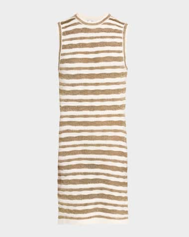 Veronica Beard Templeton Sleeveless Stripe Knit Dress