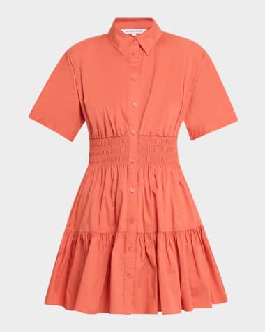Veronica Beard Greta Button-Front Shirtdress