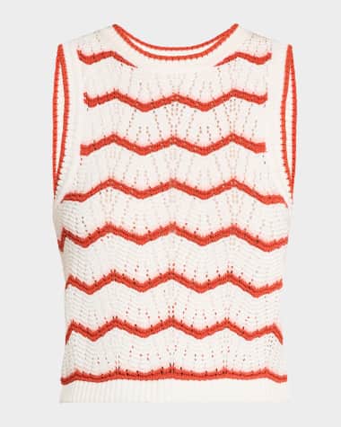 Veronica Beard Jerrel Cropped Knit Tank Top