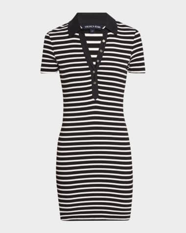 Veronica Beard Bailey Stripe Short-Sleeve Polo Dress