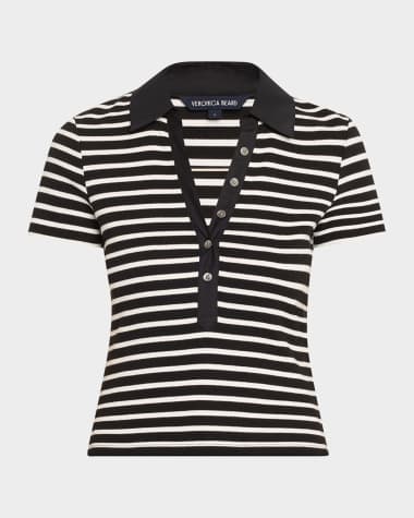 Veronica Beard Kearney Short-Sleeve Polo Tee