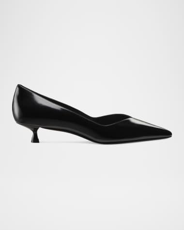 Stuart Weitzman Eva Patent Kitten-Heel Pumps