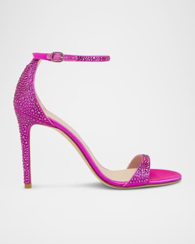Stuart Weitzman Nudist Embellished Ankle-Strap Sandals