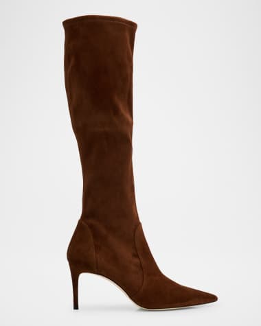 Stuart Weitzman Stuart Power Suede Stiletto Knee Boots
