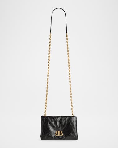 Balenciaga Monaco Puffy Shiny Leather Shoulder Bag