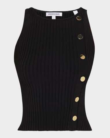 Veronica Beard Nelson Buttoned Tank Top