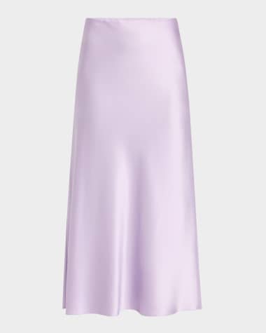 Veronica Beard Clover Stretch-Silk Slip Skirt