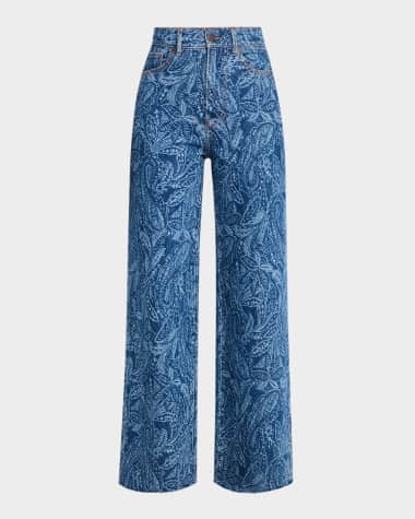 Veronica Beard Taylor High-Rise Wide-Leg Jeans
