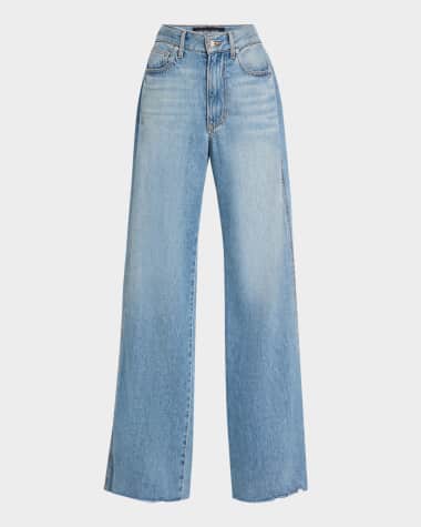 Veronica Beard Kasey Mid-Rise Wide-Leg Jeans