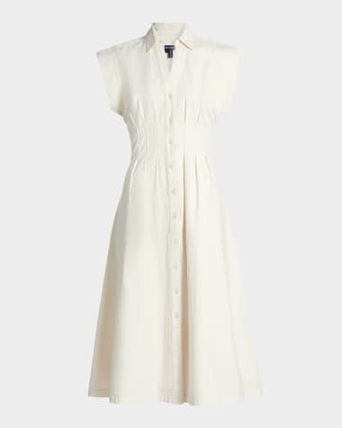 Veronica Beard Ruben Button-Front Midi Dress