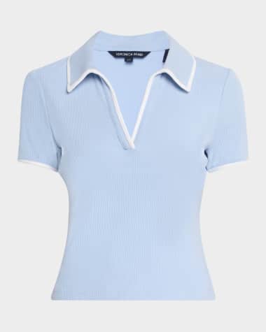 Veronica Beard Kearney Short-Sleeve Polo Tee