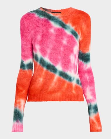 Jonathan Cohen Tie Dye Knit Crewneck Sweater