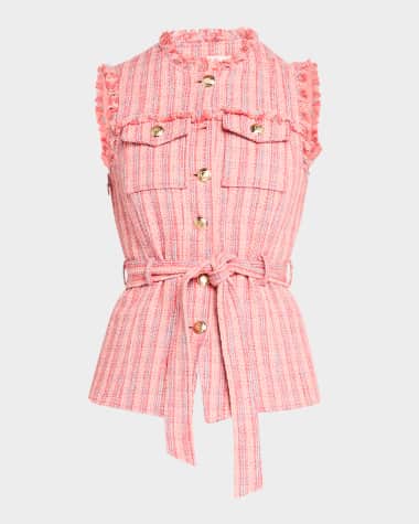 Cinq a Sept Reenee Belted Tweed Vest