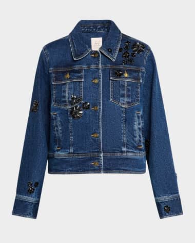Cinq a Sept Riviera Crystal Denim Jacket