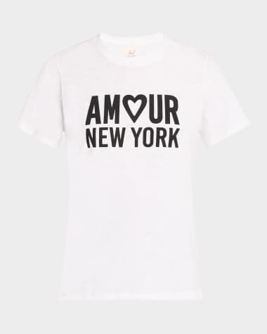 Cinq a Sept Short-Sleeve Amour Heart Tee