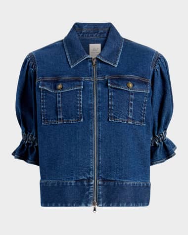 Cinq a Sept Holly Short-Sleeve Denim Jacket