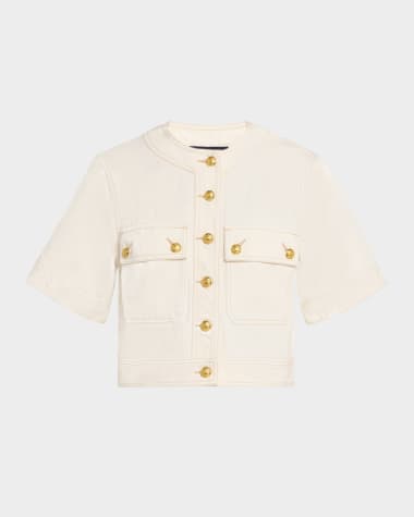 Veronica Beard Elias Short-Sleeve Denim Jacket