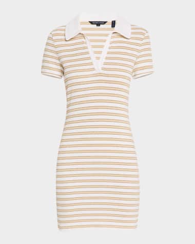 Veronica Beard Bailey Stripe Short-Sleeve Polo Dress