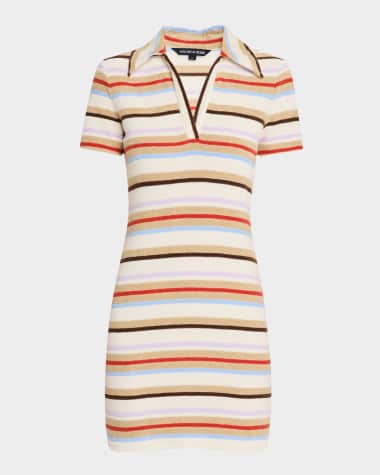 Veronica Beard Bailey Stripe Short-Sleeve Polo Dress