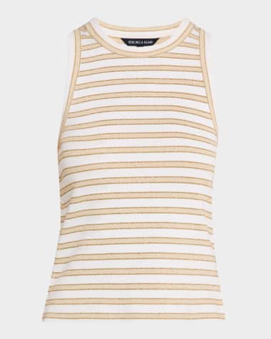 Veronica Beard Jordyn Stripe Cropped Tank Top