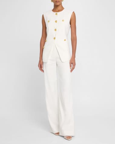 V-Neck Hardware One-Piece Swimsuit