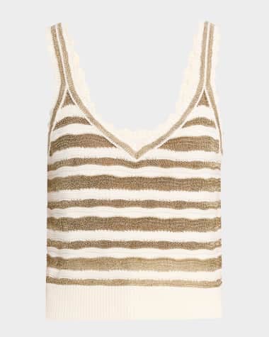 Veronica Beard Binetto Stripe Knit Tank Top