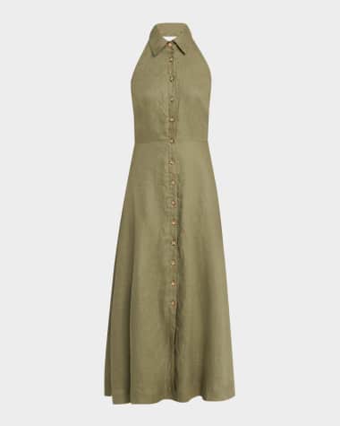Veronica Beard Mackey Button-Front A-Line Dress