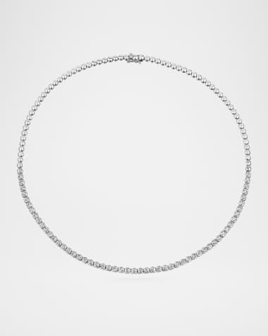Cassidy Diamonds 18K White Gold Half Way Around Diamond Tennis Necklace, 2.50tcw